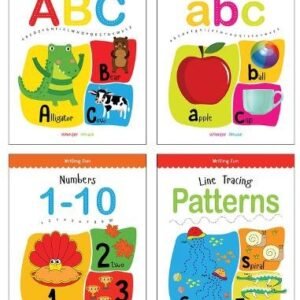 Writing Fun A Set Of Four Books Write And Practice Capital Letters Small Letters And Numbers
