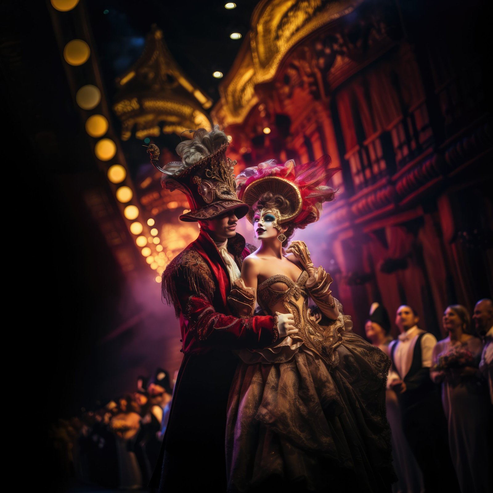 people with gothic style costumes make up performing drama world theatre day scaled