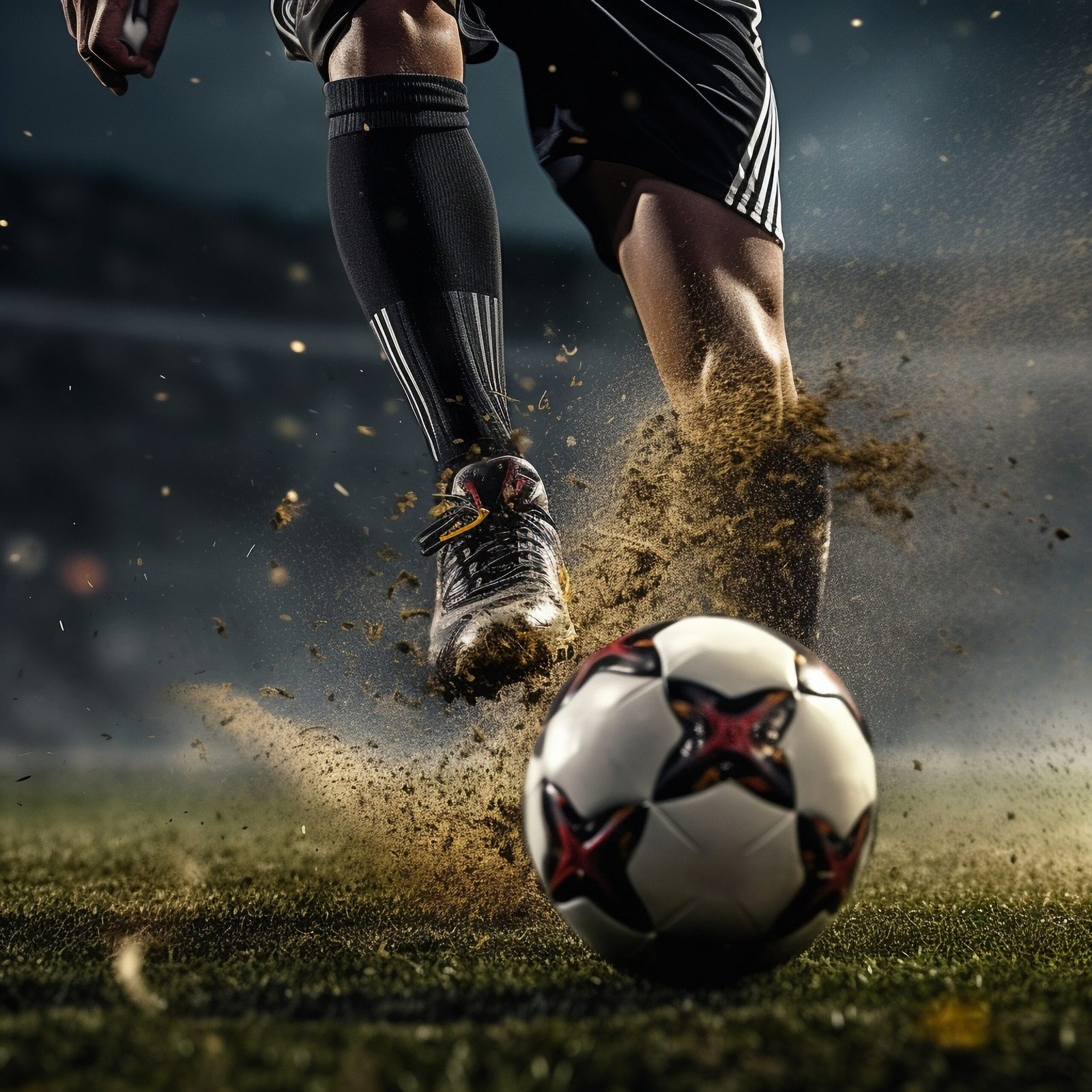 soccer player with ball grass field scaled